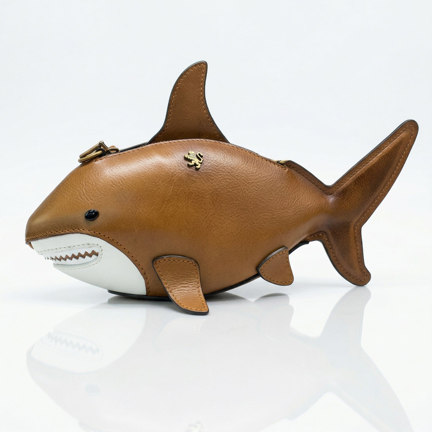 Pratesi Shark, CrossBody Bag B222 in Full Grane Leather - Bruce Bleu - LQE2