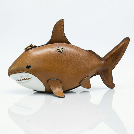 Pratesi Shark, CrossBody Bag B222 in Full Grane Leather - Bruce Bleu - LQE2