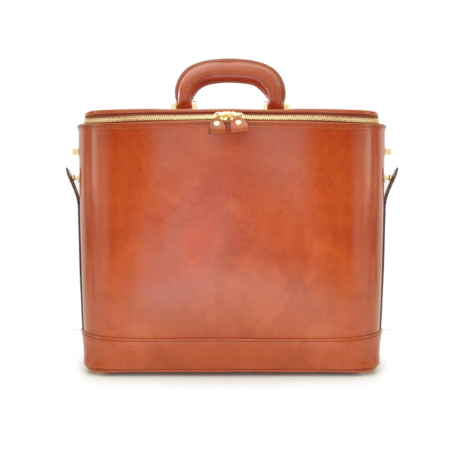 Bolsa para laptop Pratesi Raffaello 15 em couro italiano genuíno - Brunelleschi Leather Brown