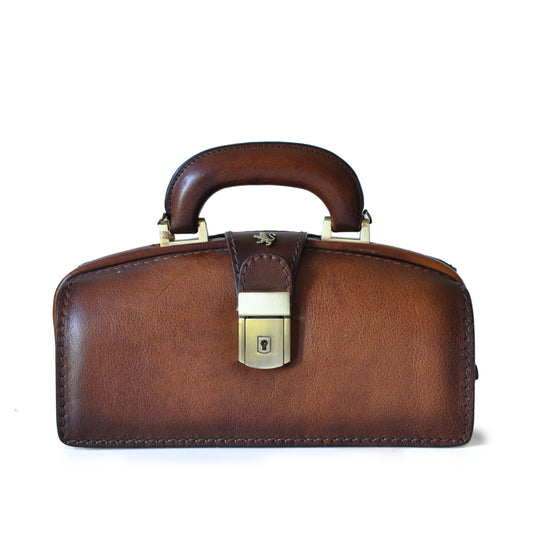 Pratesi Handbag Lady Brunelleschi Bruce in genuine Italian leather - Vegetable Tanned Italian Leather Brown