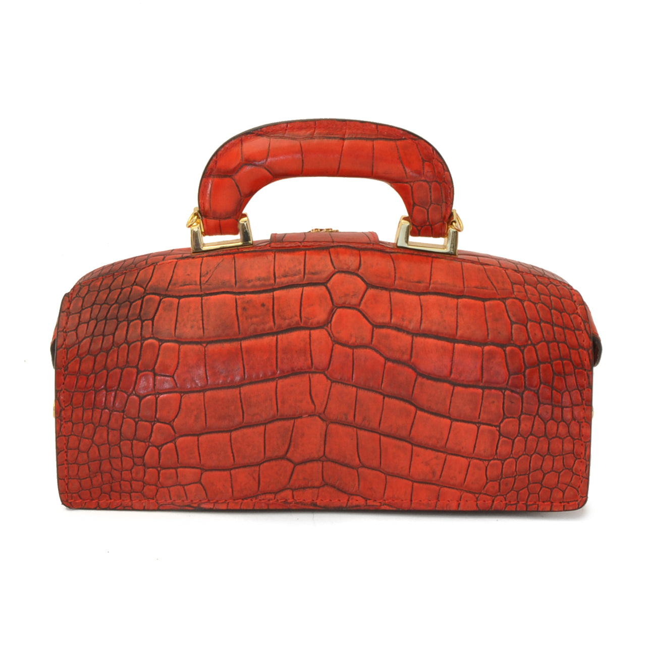 Sac Femme Pratesi Lady Brunelleschi King en véritable cuir italien - Cuir Embossé Croco Noir