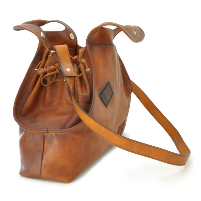 Pratesi Handbag Gaiole in genuine Italian leather - Vegetable Tanned Italian Leather Chianti