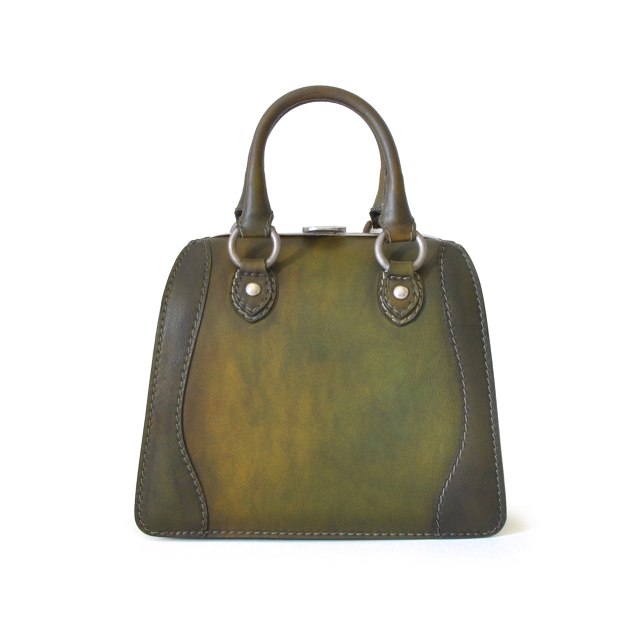 Pratesi Saturnia Handbag Small - Vegetable Tanned Italian Leather Dark Green