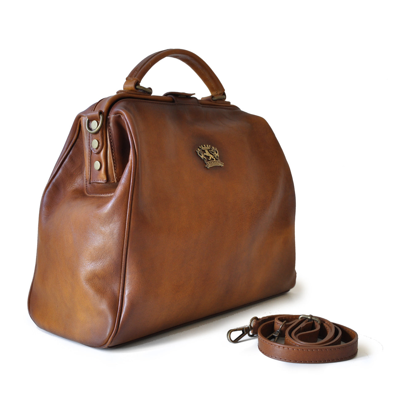 Pratesi Woman Bag Monteriggioni in genuine Italian leather - Vegetable Tanned Italian Leather Brown