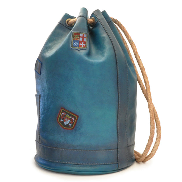 Pratesi Travel Bag Patagonia in genuine Italian leather - Vegetable Tanned Italian Leather Blue