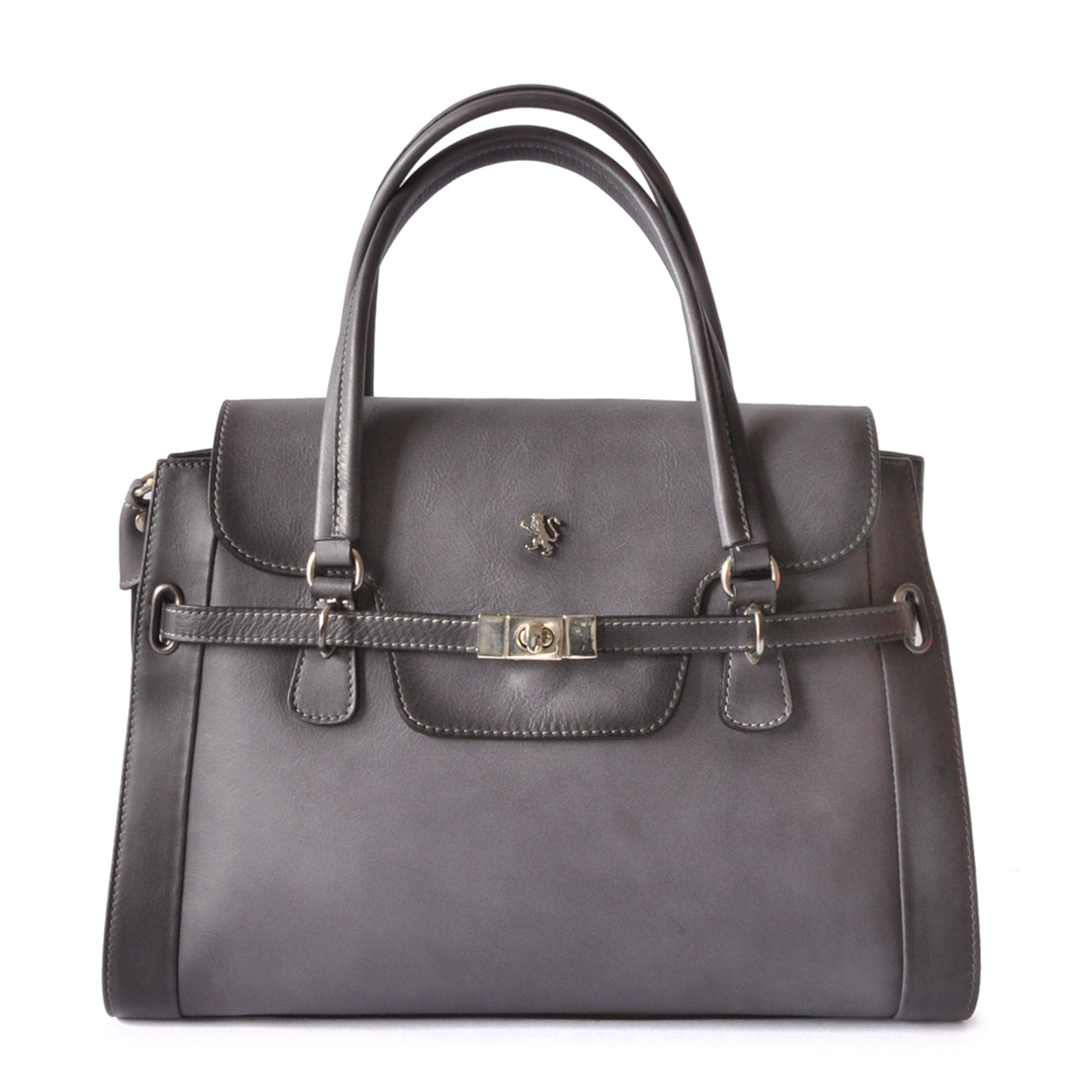 Pratesi Handbag Baratti in genuine Italian leather - Vegetable Tanned Italian Leather Grigio - SZN