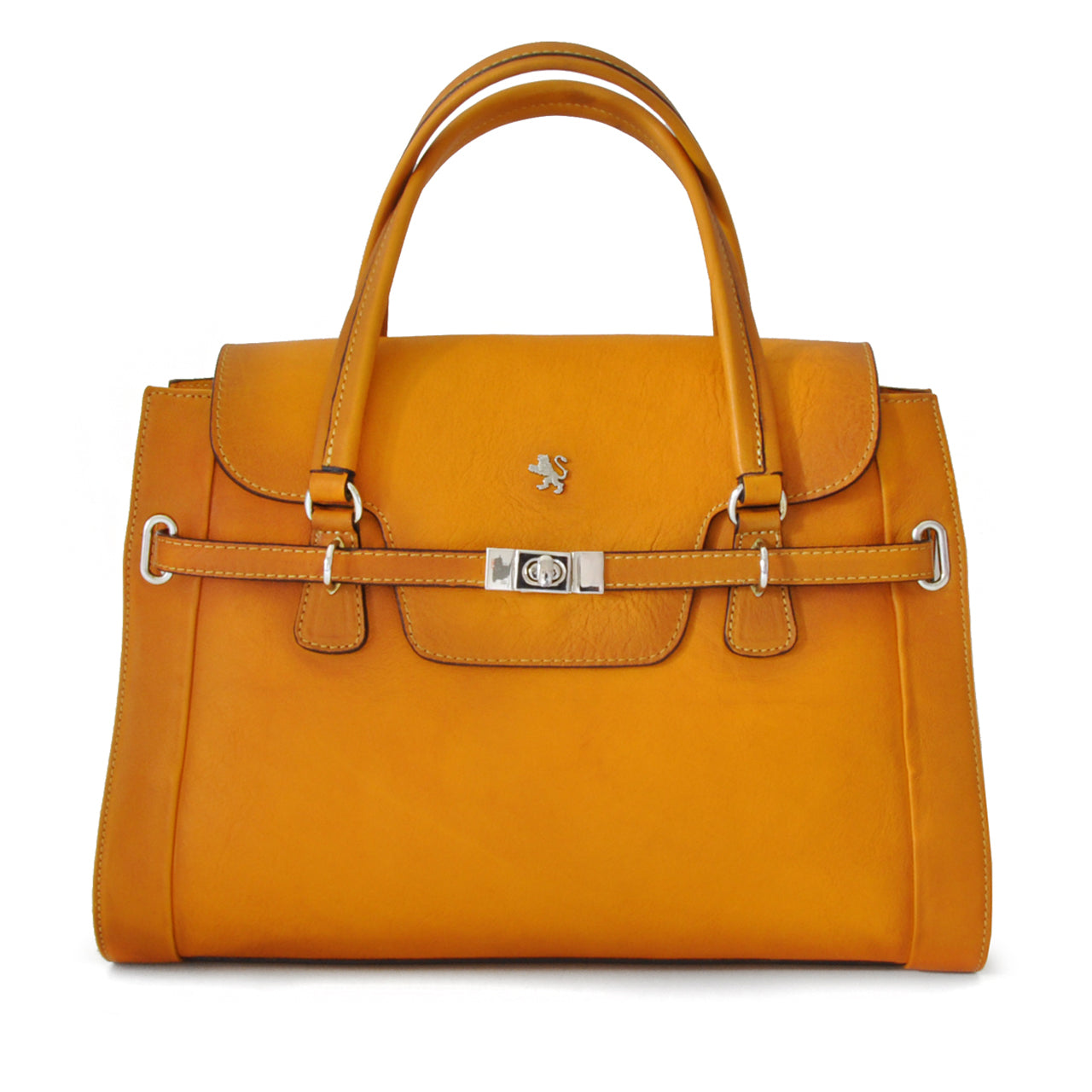 Pratesi Handbag Baratti in genuine Italian leather - Vegetable Tanned Italian Leather Mustard - SZN