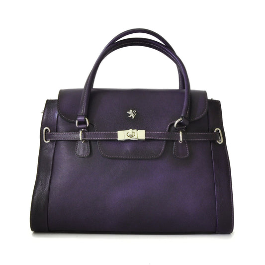 Pratesi Sac à main Baratti en véritable cuir italien - Cuir italien au tannage végétal Violet