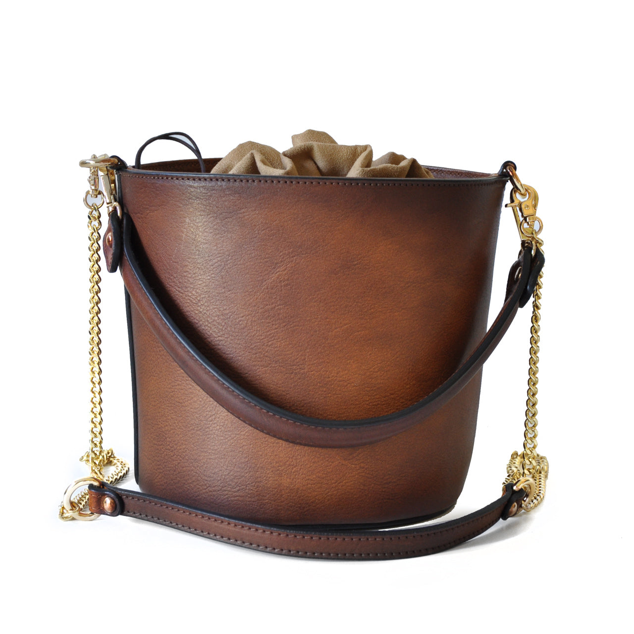 Pratesi Bag Secchiello in genuine Italian leather - Vegetable Tanned Italian Leather Cherry - SZN