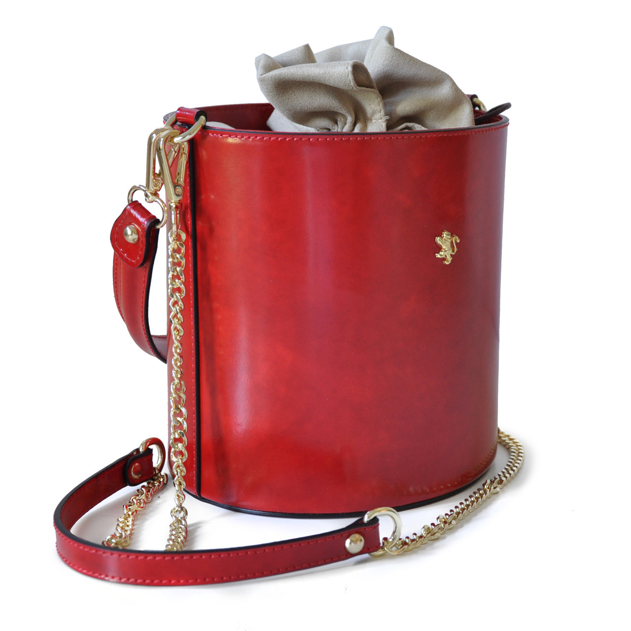 Pratesi Bag Secchiello R335 in genuine Italian leather - Brunelleschi Leather Cherry - SZN