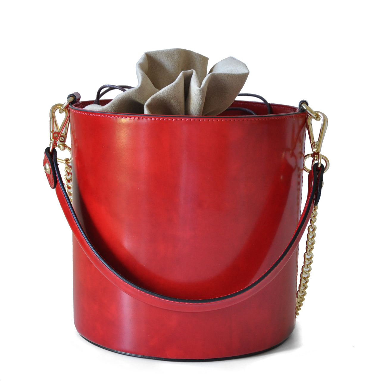 Pratesi Bag Secchiello R335 in genuine Italian leather - Brunelleschi Leather Cherry - SZN