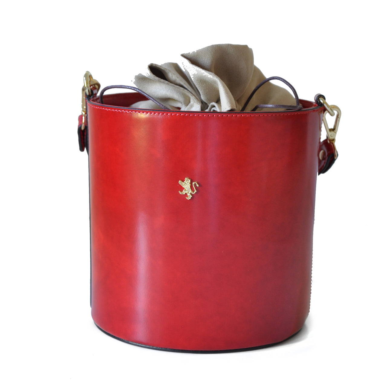 Pratesi Bag Secchiello R335 in genuine Italian leather - Brunelleschi Leather Cherry - SZN