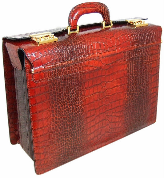 Pratesi Lorenzo il Magnifico King Pilot Case en véritable cuir italien