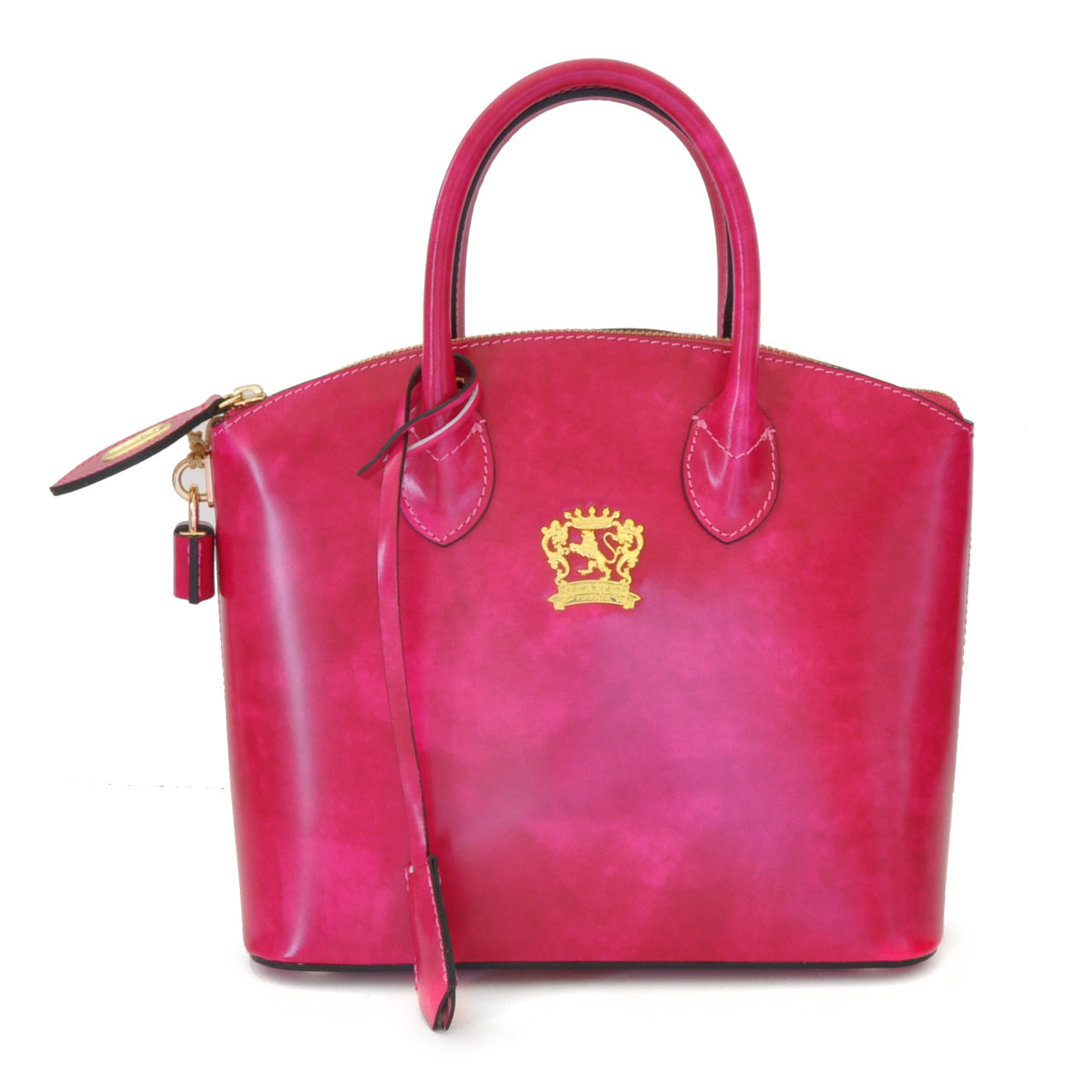 Pratesi Versilia Petit sac à main en véritable cuir italien - Brunelleschi Leather Fuxia