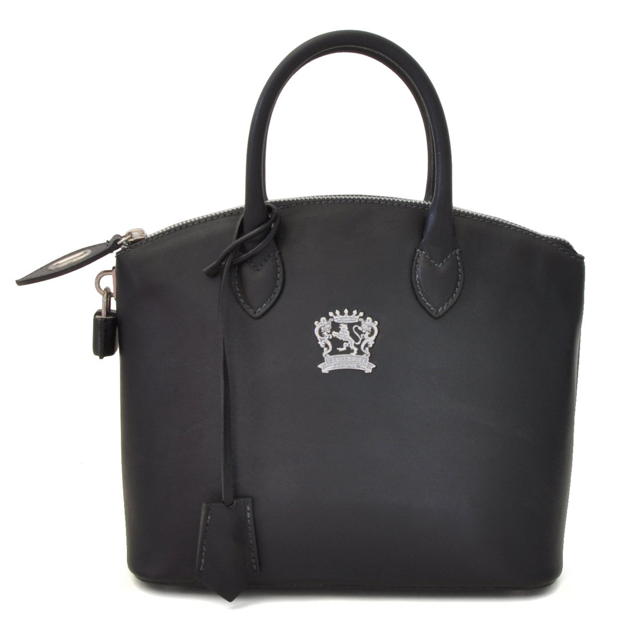 Pratesi Versilia Small Bruce Handbag in genuine Italian leather - Vegetable Tanned Italian Leather Black