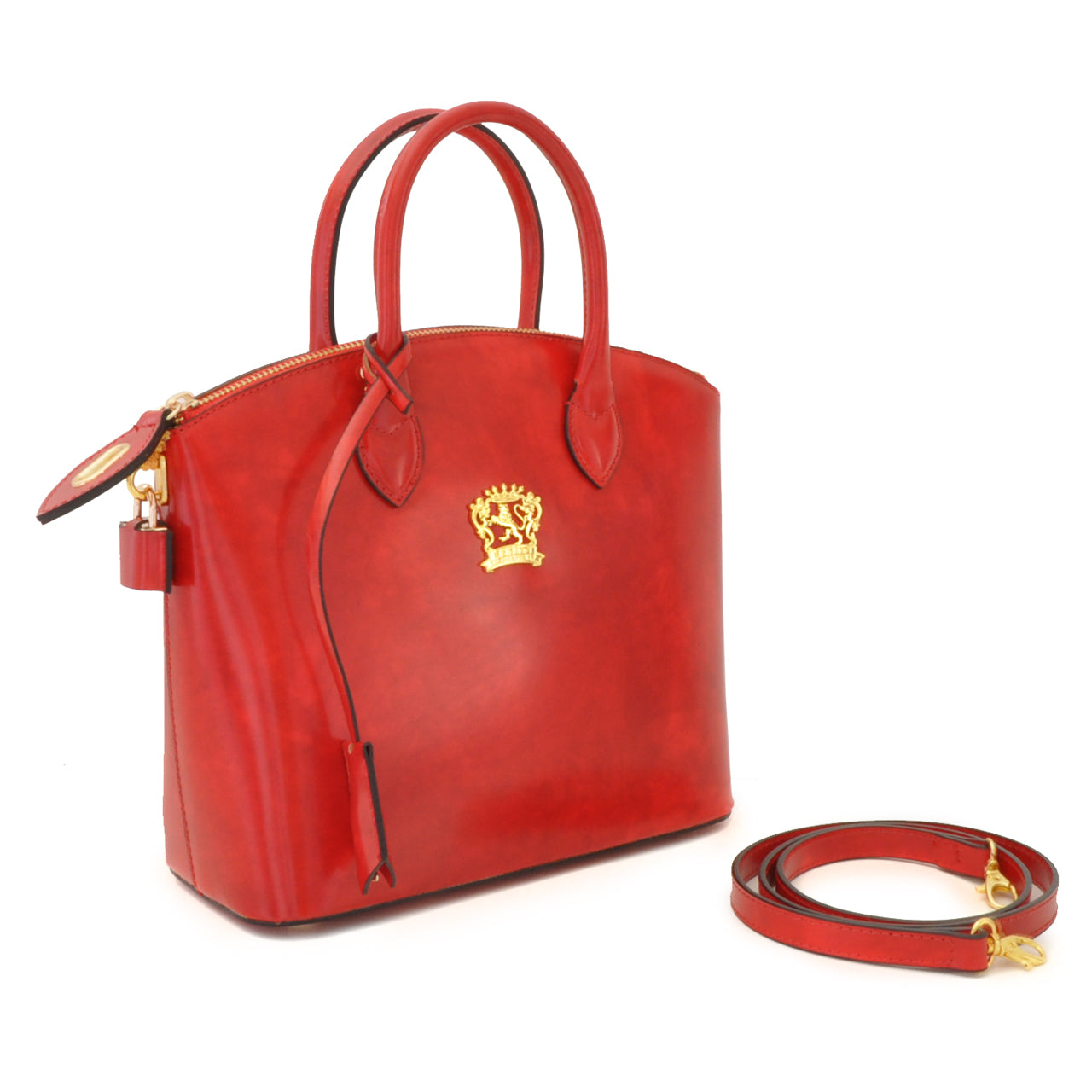 Pratesi Versilia Small Handbag in genuine Italian leather - Brunelleschi Leather Chianti