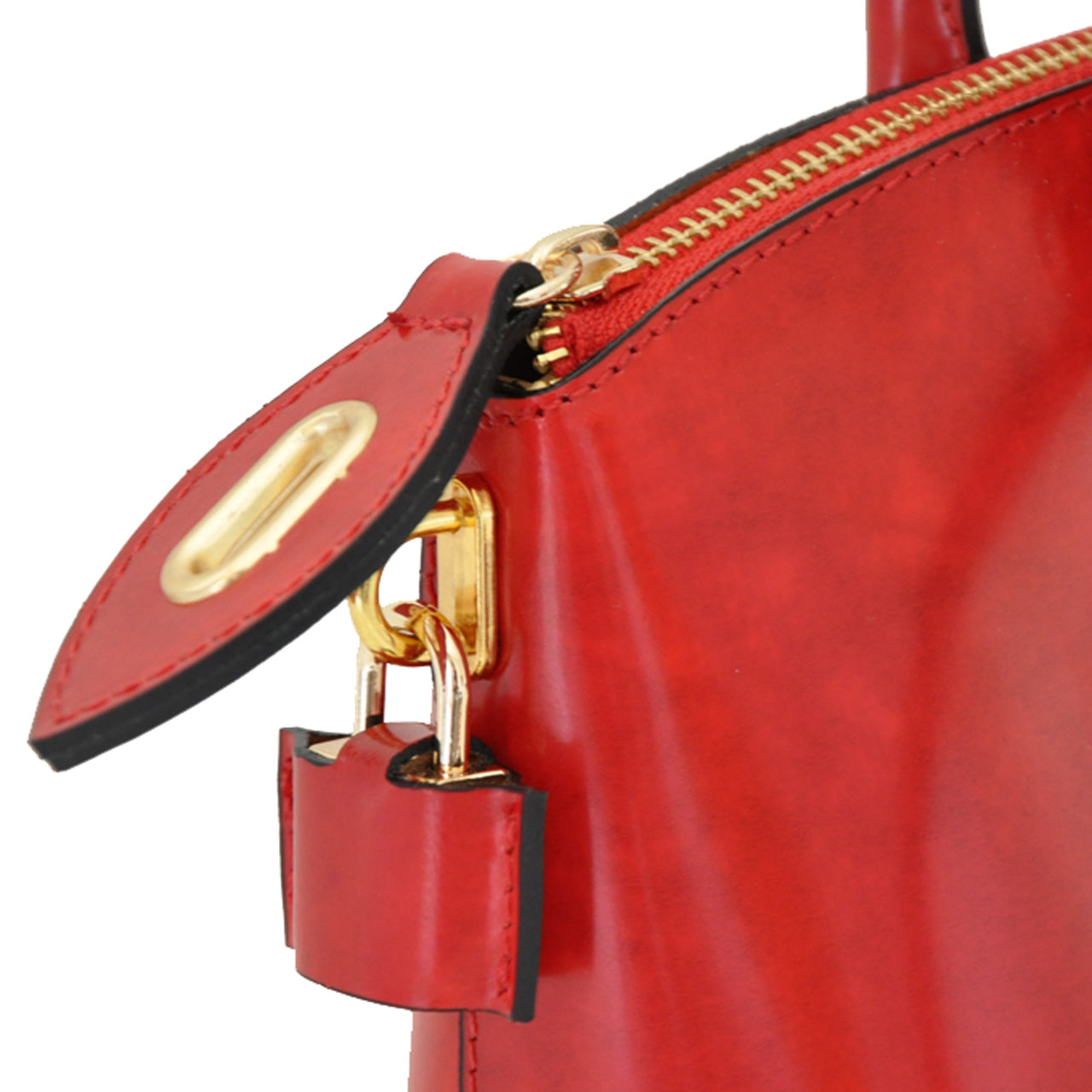 Pratesi Versilia Petit sac à main en véritable cuir italien - Brunelleschi Leather Fuxia