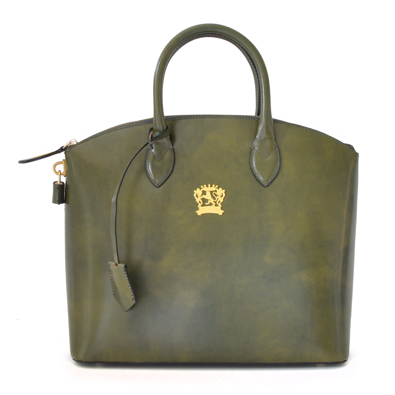 Pratesi Versilia Petit sac à main en véritable cuir italien - Cuir Brunelleschi Vert Foncé