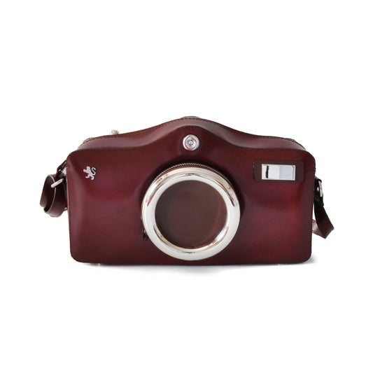 이탈리아 정품 가죽 소재의 Pratesi Photocamera Radica 숄더백 - Brunelleschi Leather Chianti