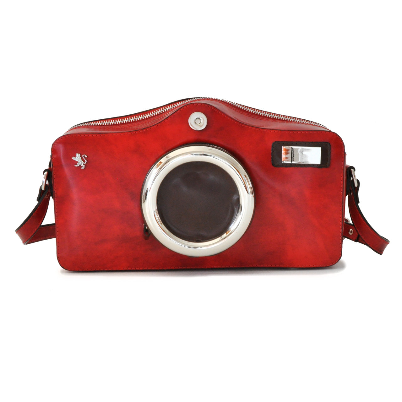 Pratesi Photocamera Radica 本革イタリアンレザー製ショルダーバッグ - Brunelleschi Leather Cherry