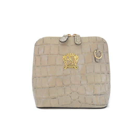 Pratesi Volterra King Lady Bag in real leather - Croco Embossed Leather White - SZN