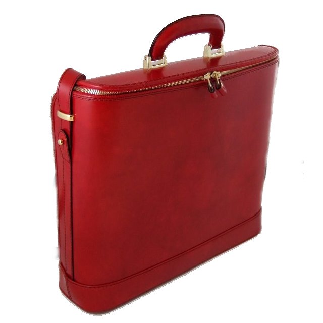 Pratesi Raffaello Laptop Bag 15 en véritable cuir italien - Brunelleschi Leather Cherry