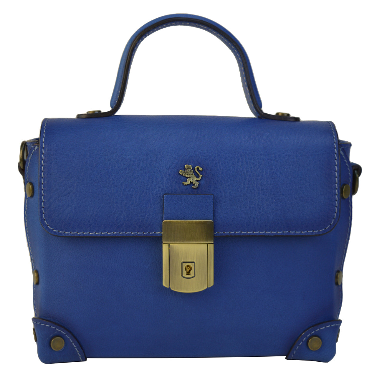 Pratesi Tote Bag Buti in genuine Italian leather - Vegetable Tanned Italian Leather Electric Blue