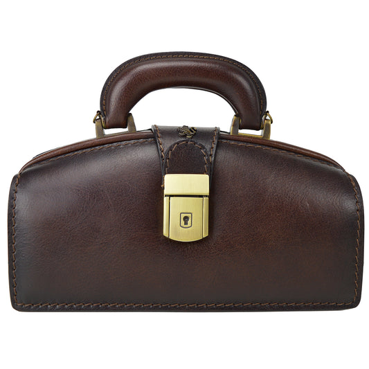 Pratesi Handbag Lady Brunelleschi in genuine Italian leather - Vegetable Tanned Italian Leather Coffee - SZN