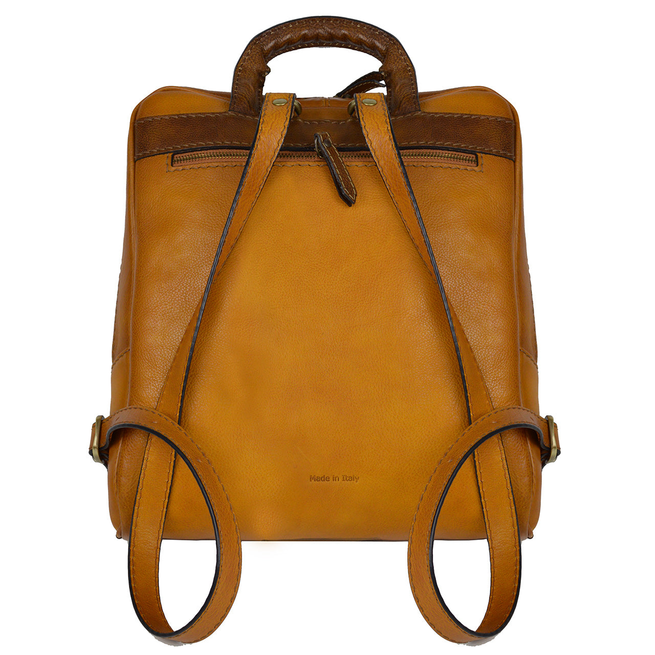 Pratesi Firenze Sac à dos pour ordinateur portable en véritable cuir italien B102