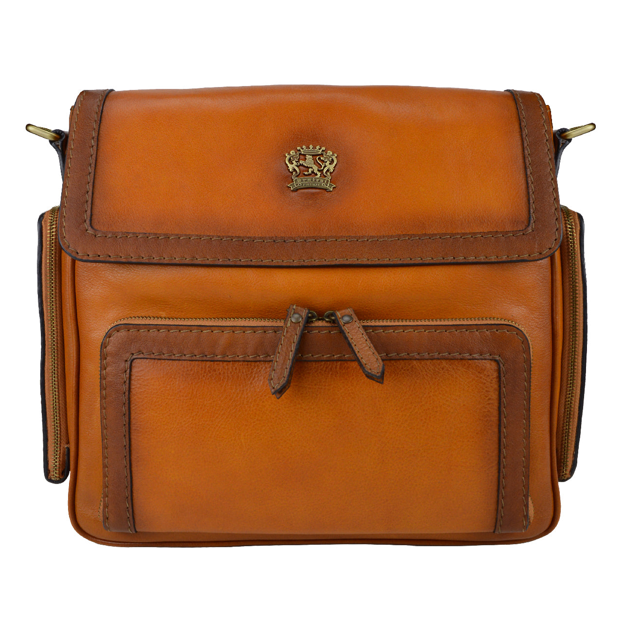 Pratesi Bag Elba in genuine Italian leather - Vegetable Tanned Italian Leather Cognac