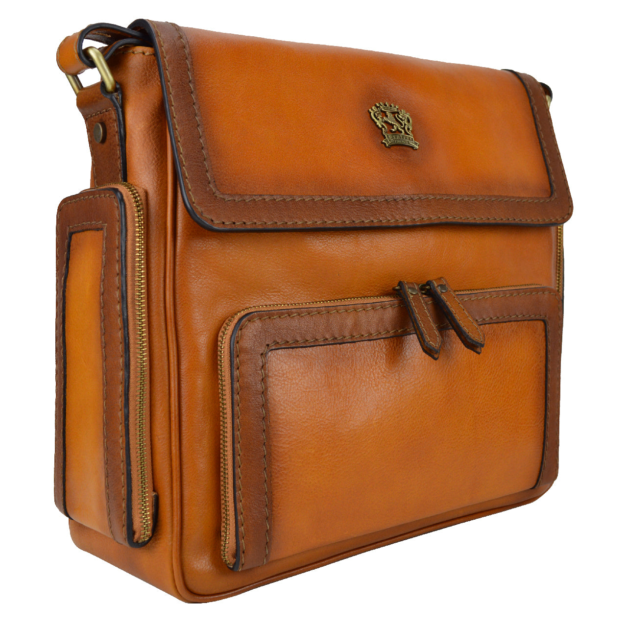 Pratesi Bag Elba in genuine Italian leather - Vegetable Tanned Italian Leather Cognac