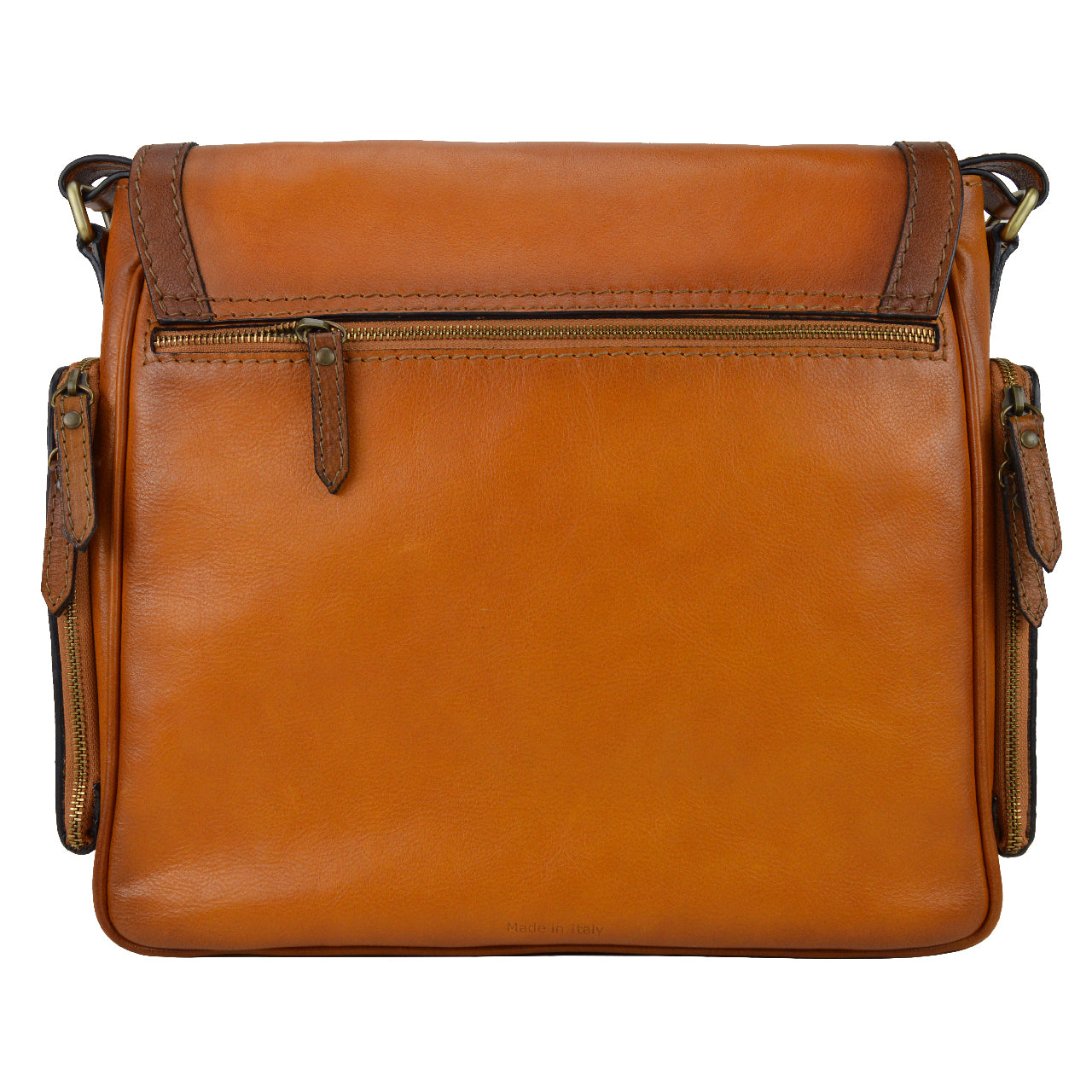 Pratesi Bag Elba in genuine Italian leather - Vegetable Tanned Italian Leather Cognac