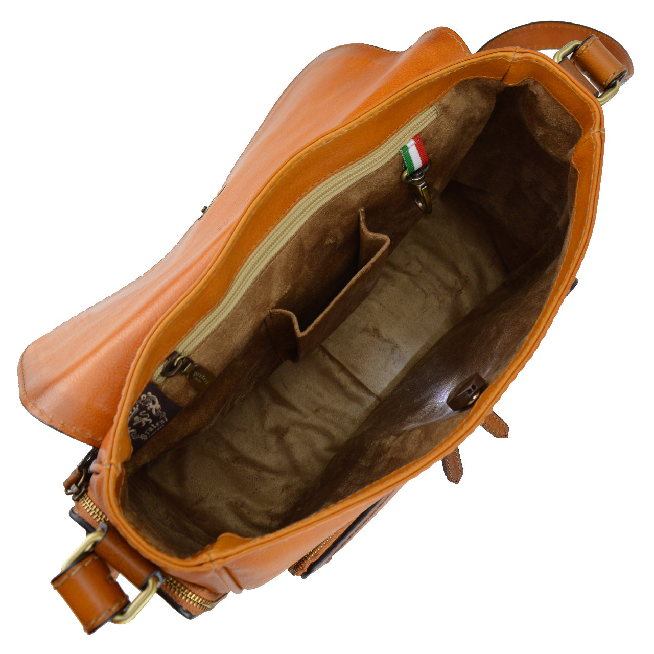 Pratesi Bag Elba in genuine Italian leather - Vegetable Tanned Italian Leather Cognac