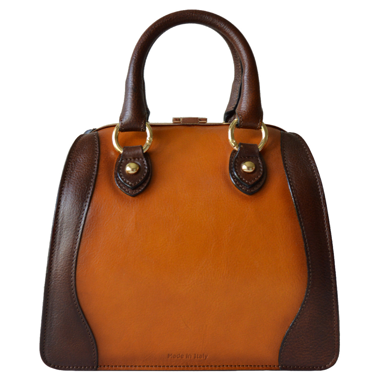 Pratesi Saturnia Handbag Small - Vegetable Tanned Italian Leather Brown