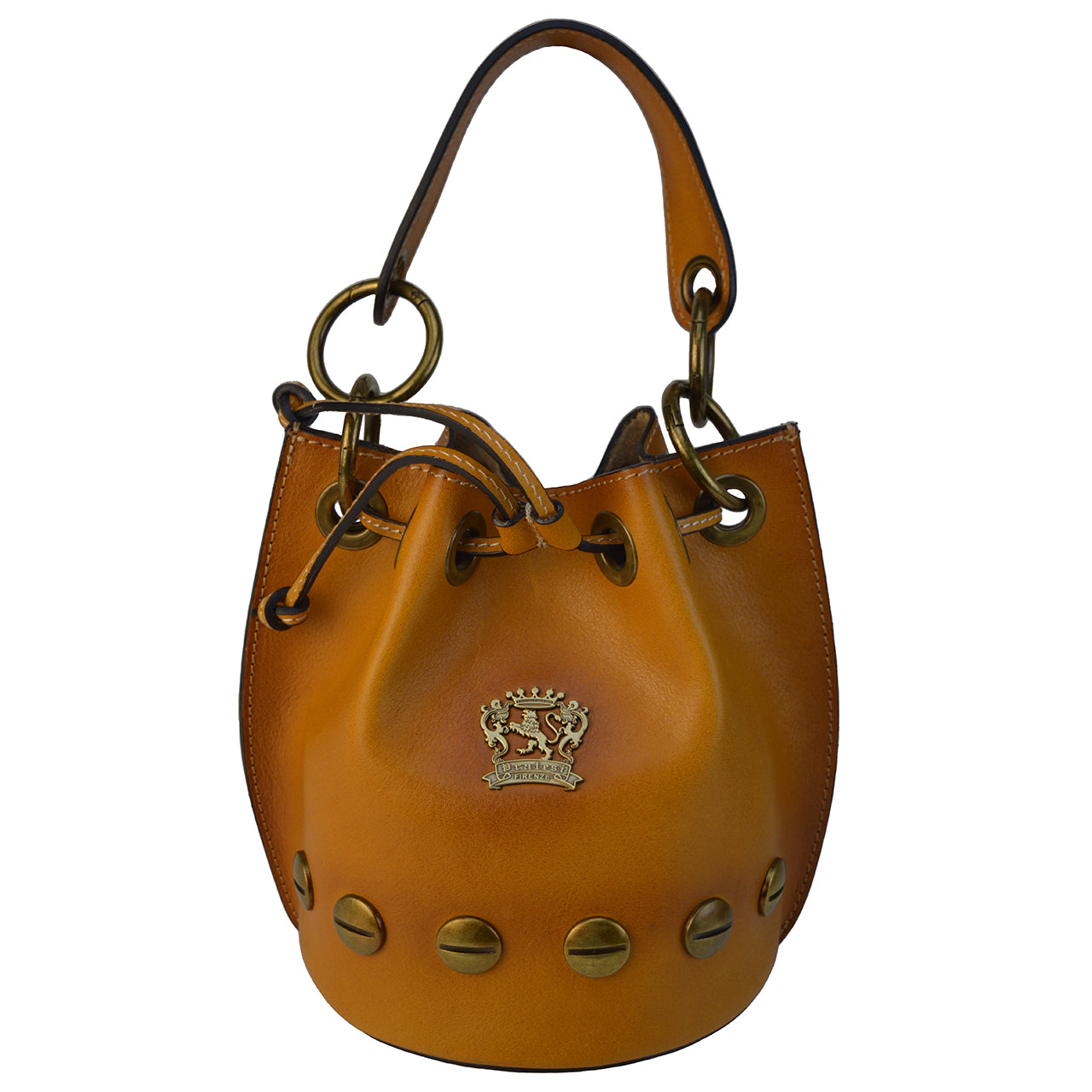 Pratesi Campagnatico backet bag B495 - Vegetable Tanned Italian Leather Cognac