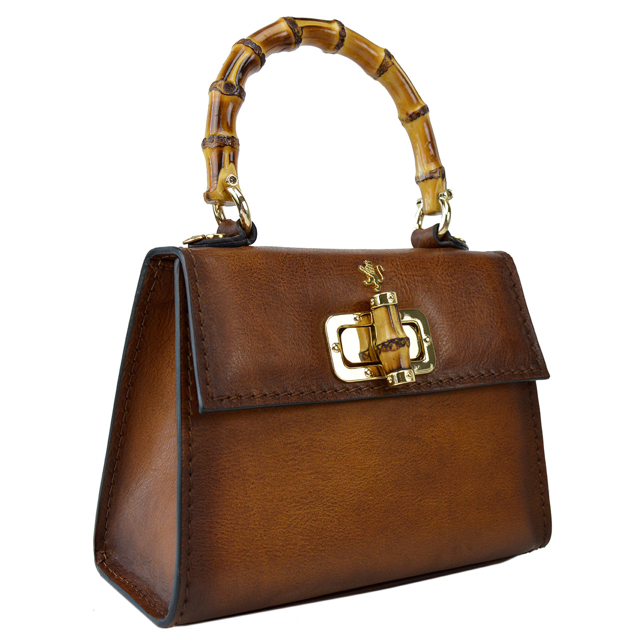 Pratesi Castalia Lady Bag in genuine Italian leather - Vegetable Tanned Italian Leather Cognac - SZN