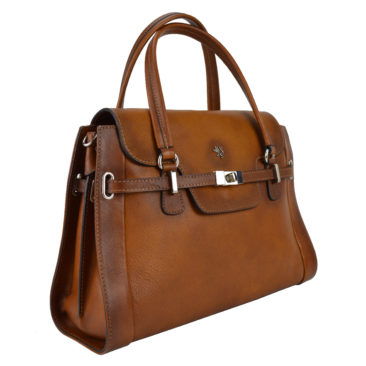 Pratesi Handbag Baratti in genuine Italian leather - Vegetable Tanned Italian Leather Violet