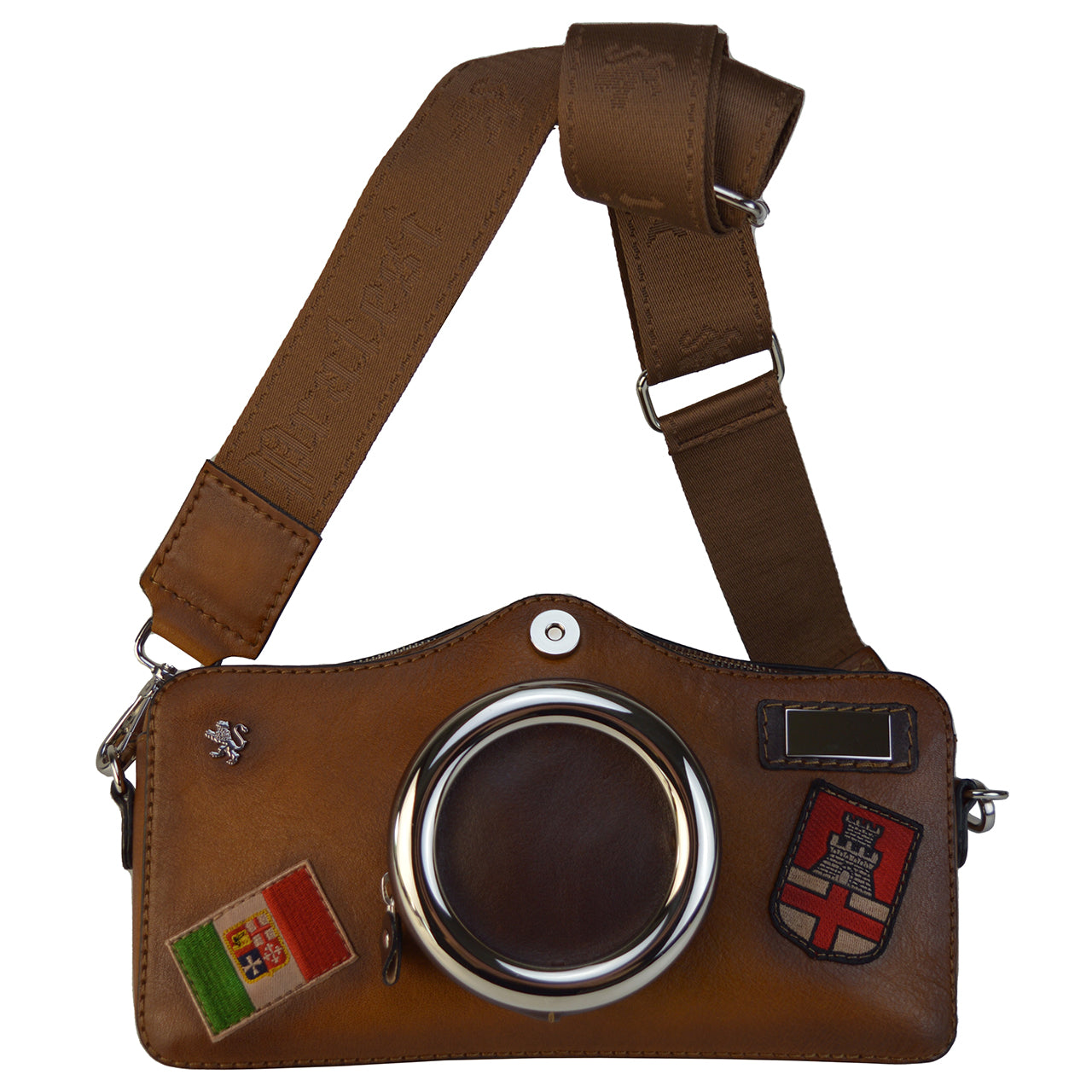 Sac Pratesi Photocamera Bruce en véritable cuir italien - Brunelleschi Leather Coffee