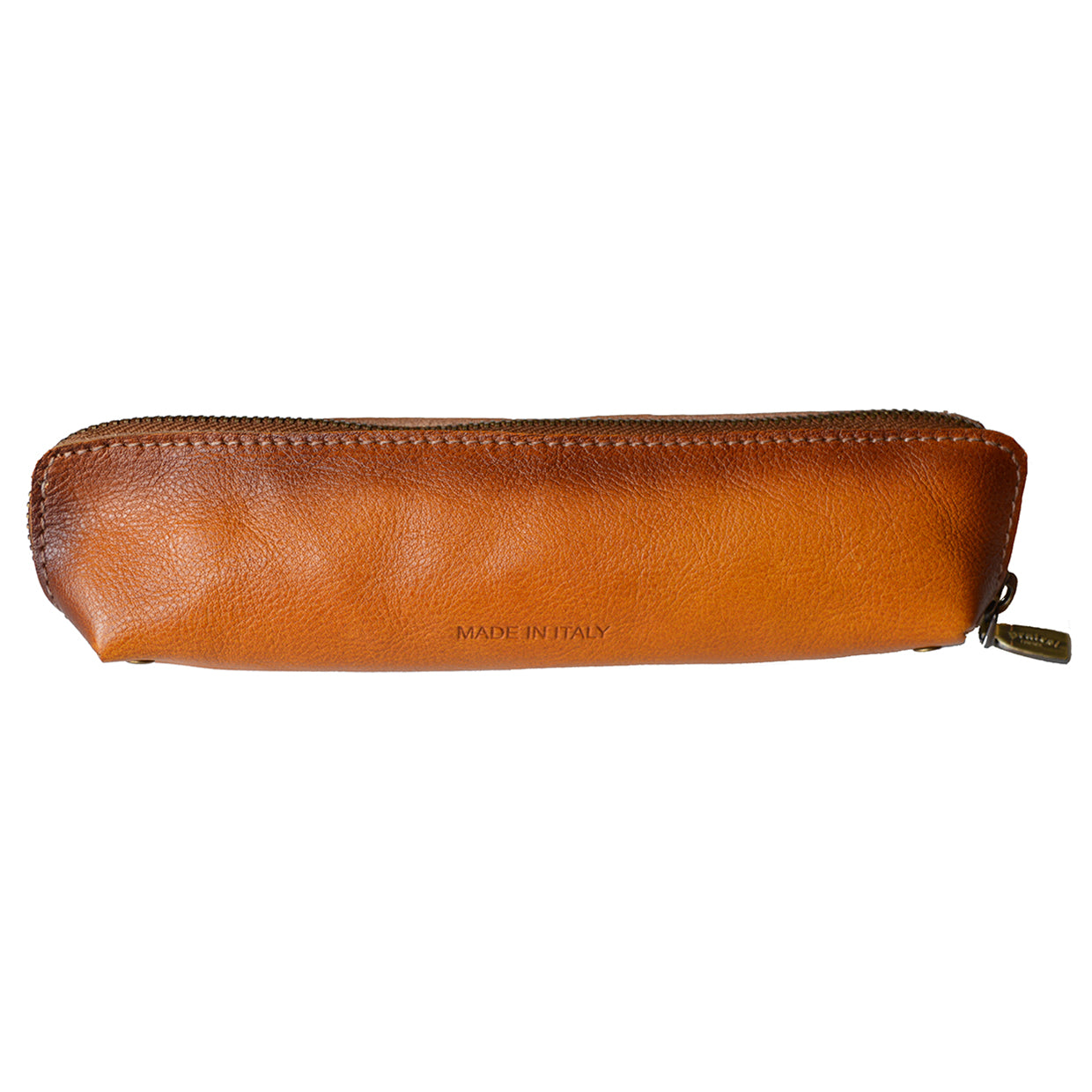 Trousse Pratesi en cuir italien véritable 097 - Cuir italien tanné végétal couleur cognac
