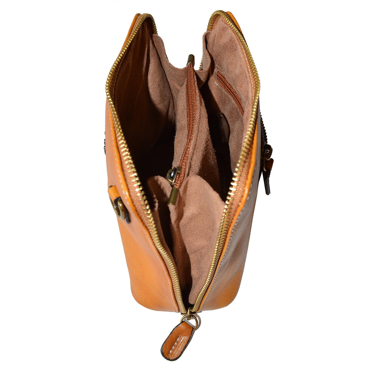 Sac Pratesi Volterra en cuir italien véritable - Cuir italien tanné végétal moutarde