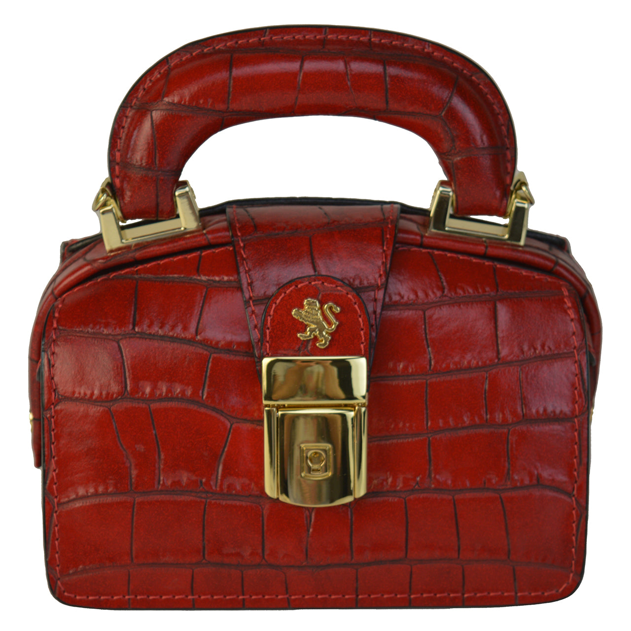 Pratesi Lady 18 Brunelleschi in genuine Italian leather - Croco Embossed Leather Cherry - SZN