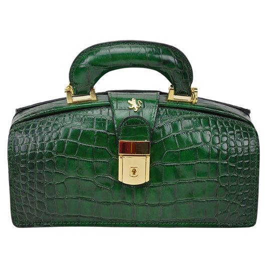 Pratesi Bolso Lady Brunelleschi King Mujer de auténtica piel italiana - Bolso Lady Brunelleschi King Mujer Esmeralda