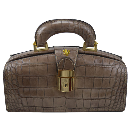 Pratesi Lady Brunelleschi King Bolso Mujer en auténtica piel italiana - Lady Brunelleschi Gris