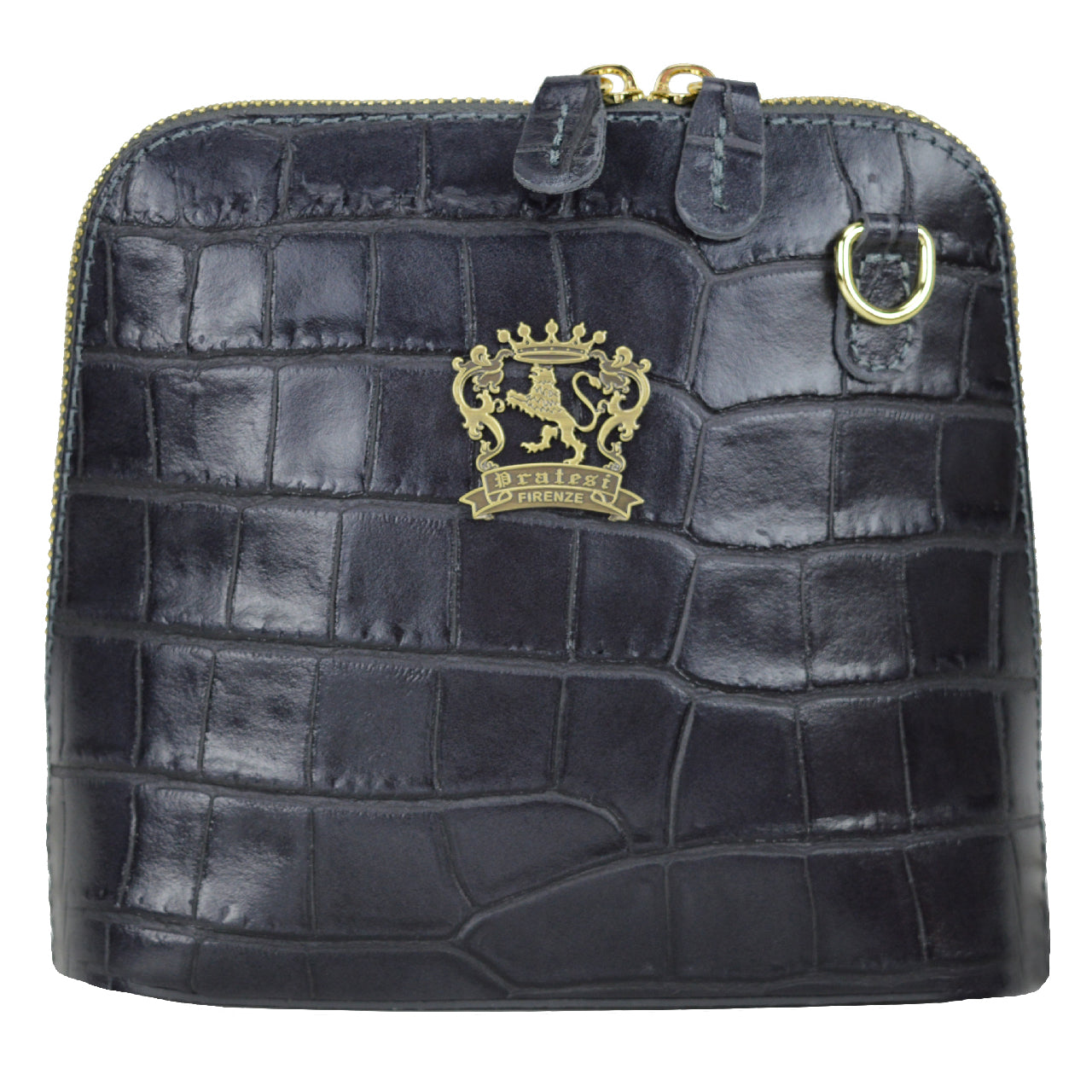 Pratesi Volterra King Lady Bag de piel auténtica - Piel Repujada Croco Gris