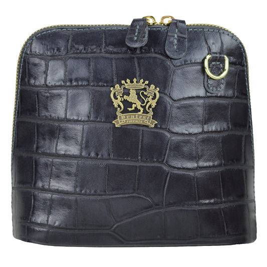 Pratesi Volterra King Lady Bag de piel auténtica - Piel Repujada Croco Gris