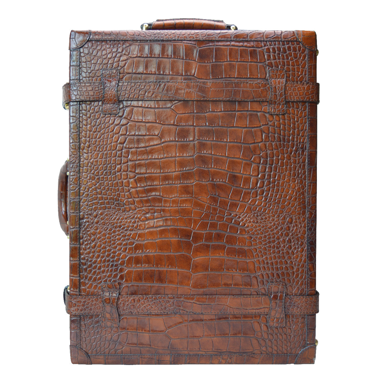 Pratesi Diligenza Travel Bag in genuine Italian leather - Croco Embossed Leather Cognac - SZN