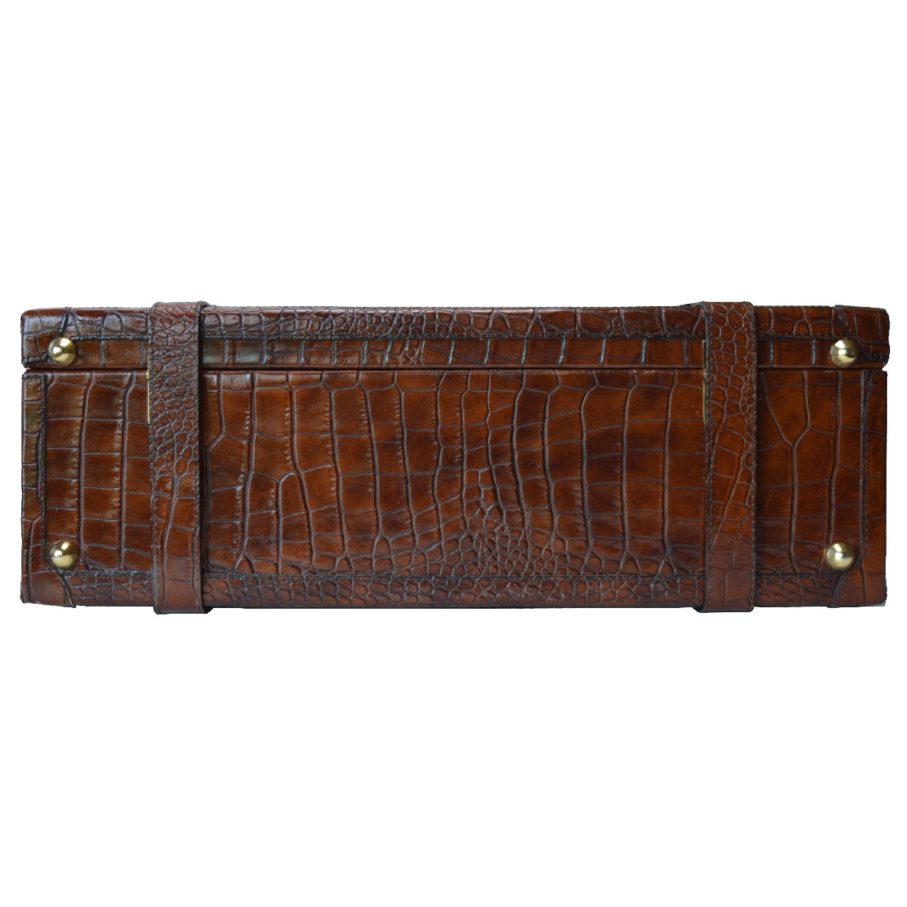 Pratesi Diligenza Travel Bag in genuine Italian leather - Croco Embossed Leather Cognac - SZN