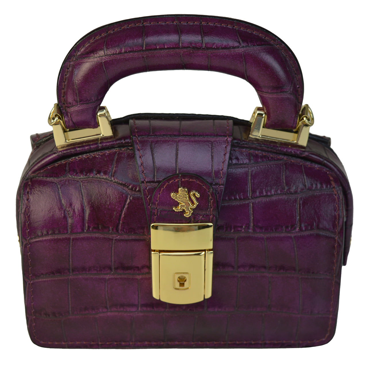 Pratesi Lady 18 Brunelleschi in genuine Italian leather - Croco Embossed Leather Violet