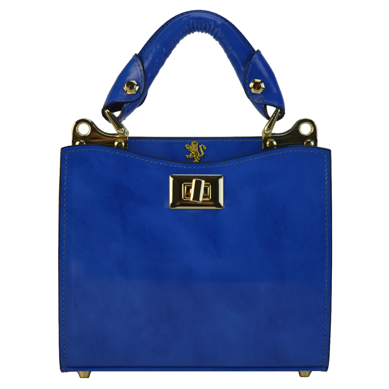 Pratesi Anna Maria Luisa de' Medici Small Lady Bag en véritable cuir italien - Cuir Brunelleschi Bleu Électrique