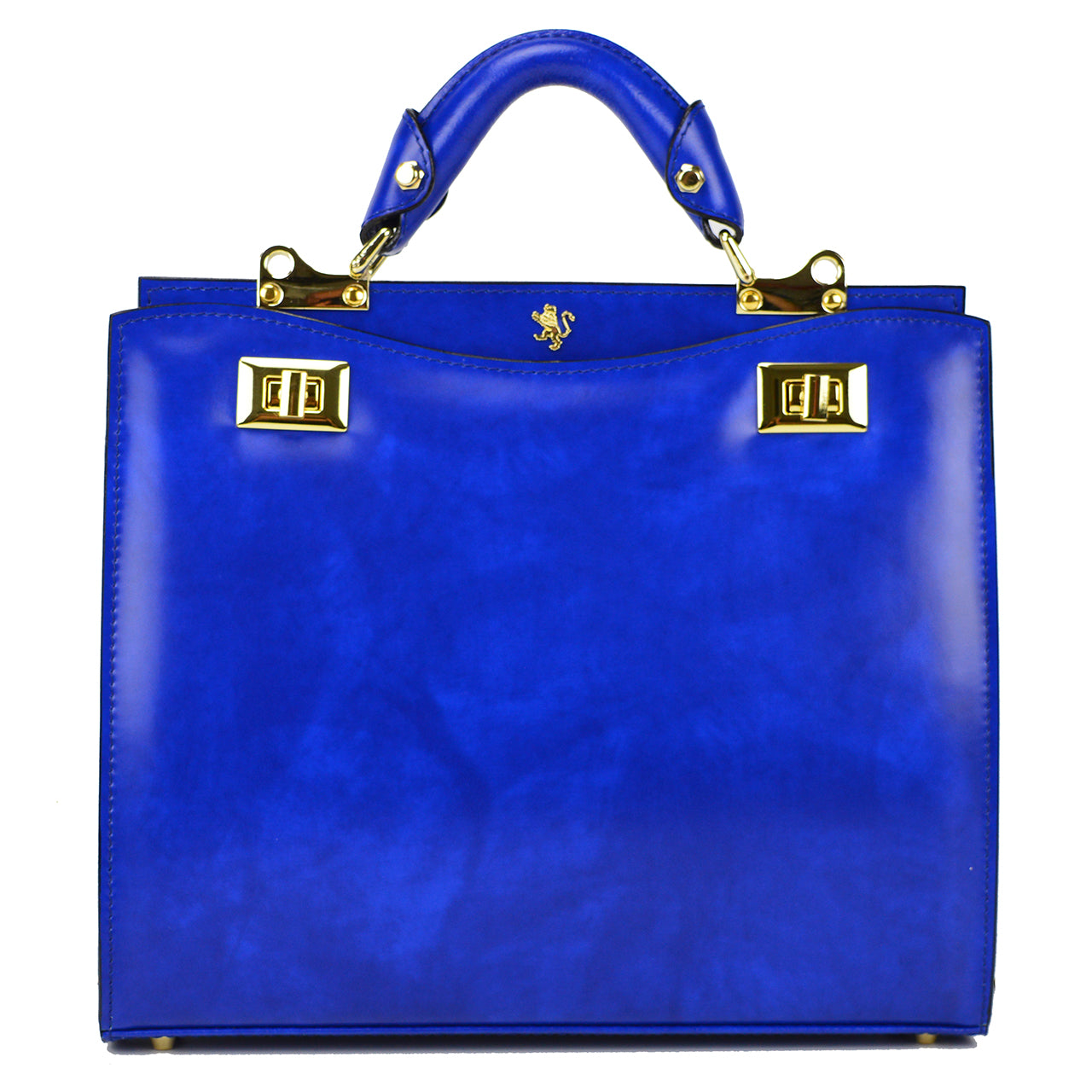 Pratesi Anna Maria Luisa de' Medici Medium Lady Bag in genuine Italian leather - Brunelleschi Leather Electric Blue - SZN